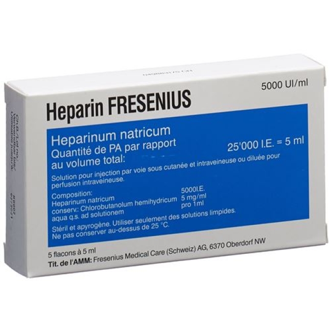 Heparin Fresenius 25000 E/5 ml 5 X 5 ml