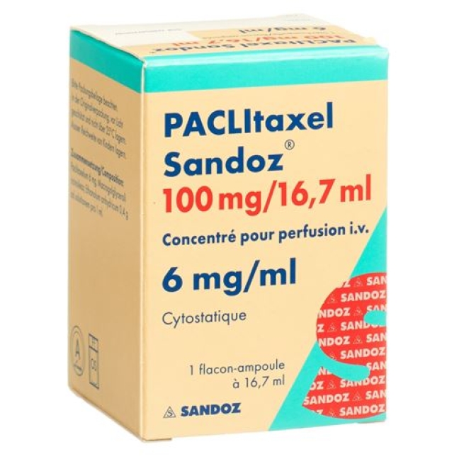 Паклитаксел Сандоз инфузионный концентрат 100 мг / 16,7 мл флакон 16,7 мл