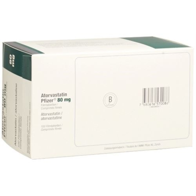 Atorvastatin Pfizer 80 mg 100 filmtablets