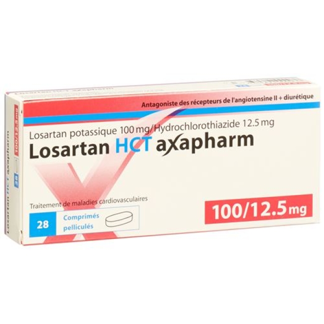 Losartan HCT Axapharm 100/12.5 mg 28 filmtablets