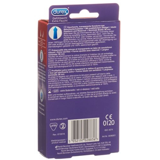 Durex Gefuhlsecht Praservativ Extra Feucht 10 штук