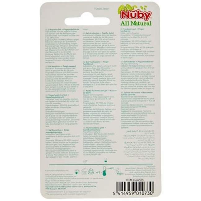 Nuby All Naturals Fingerзубная счётка Zahn 20г