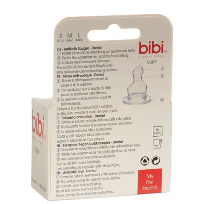 Bibi Sauger Dental Silikon fur Tee Duo 2 штуки