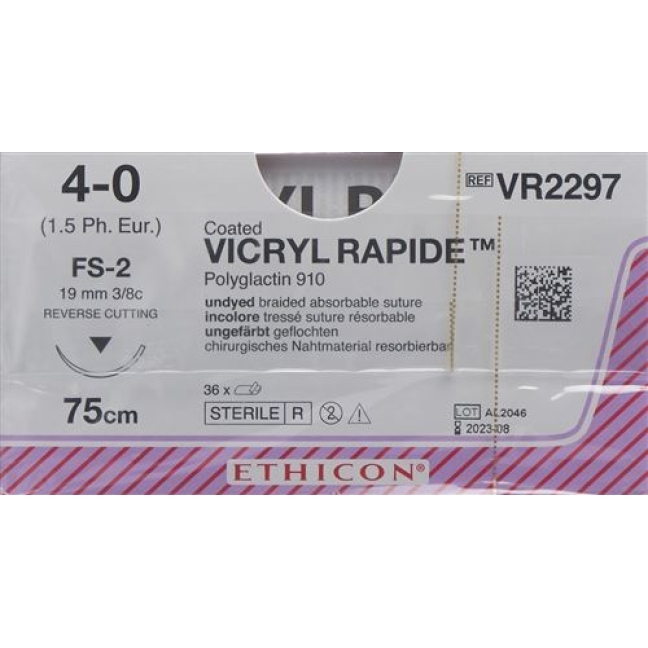 VICRYL RAPID 75CM UNGEFRBT 4-0