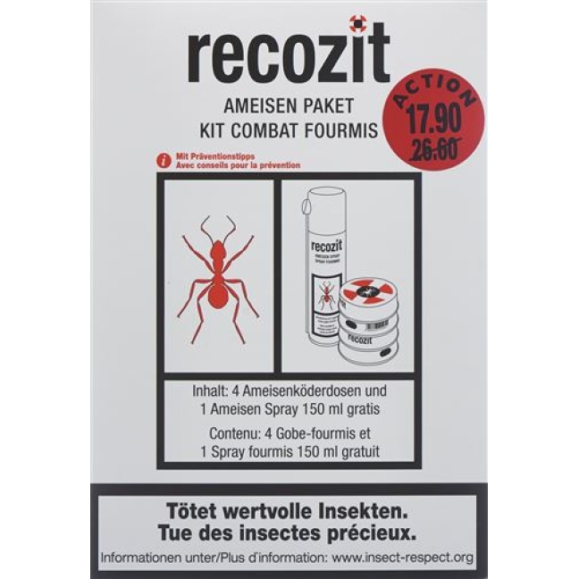 Recozit Ameisenpaket Akt mit Gratis спрей