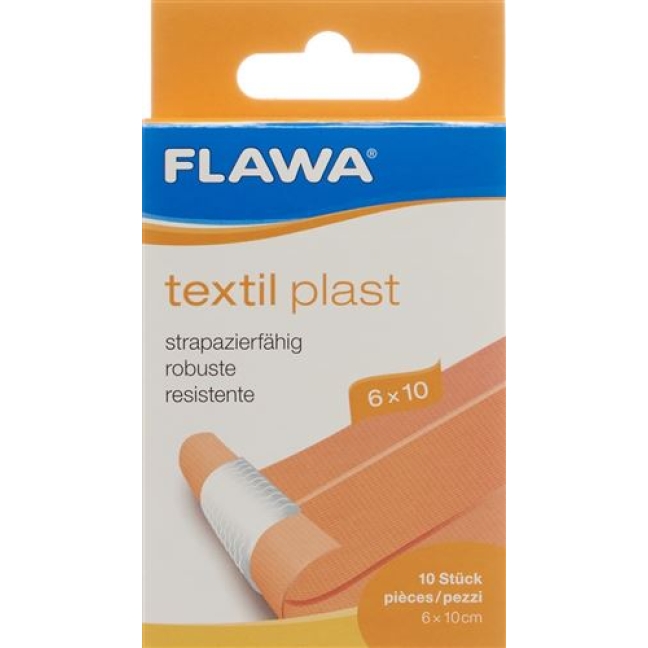 Flawa Textil Plast Schnellverband 6смx10см Hautfarbig 10 штук