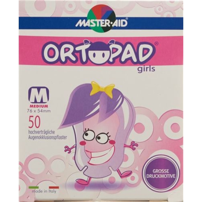 Ortopad Occlusionspflast Medium Girl 2-4j 50 штук