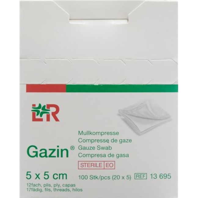 GAZIN KOMPR 5X5CM 12FACH STERI