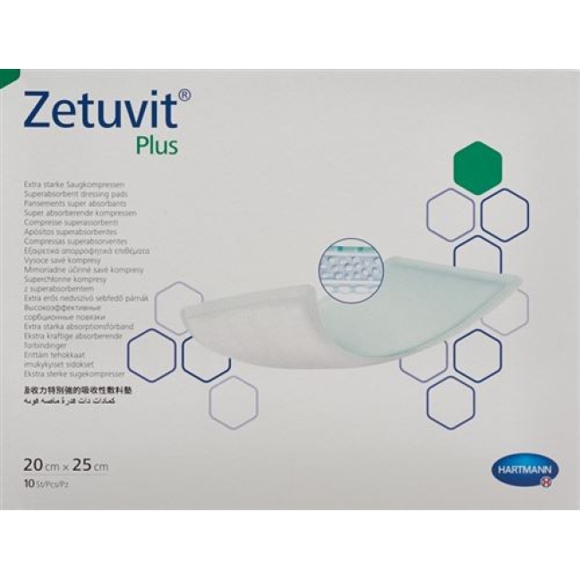 Zetuvit Plus Absorptionsverband 20x25см 10 штук