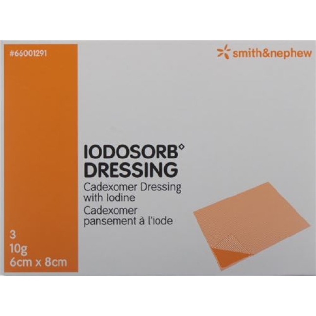 IODOSORB DRESSING 6X8CM 10 G