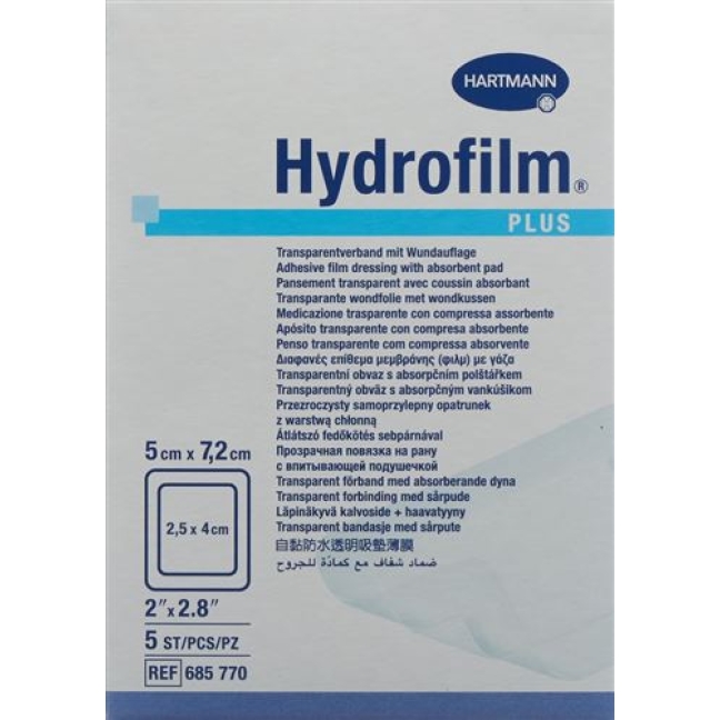 Hydrofilm Plus Wundverband Film 5x7.2см Steril 5 штук