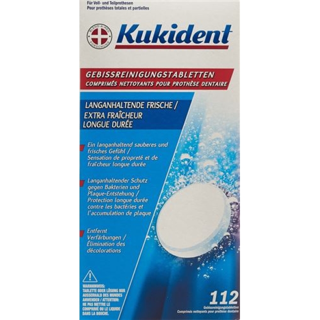 Kukident Reinigungs-Tabs Langanhaltende Frische 112 штук