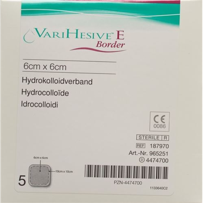 VariHesive E Border Hydrokolloidverband 6x6 / 10x10см 5 штук