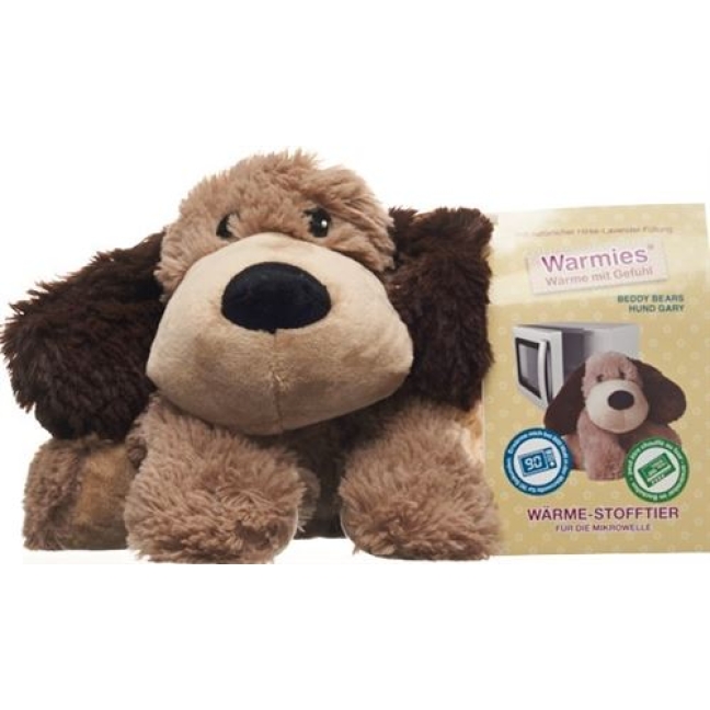 Beddy Bear Warme-Stofftier Hund Gary Lavendel