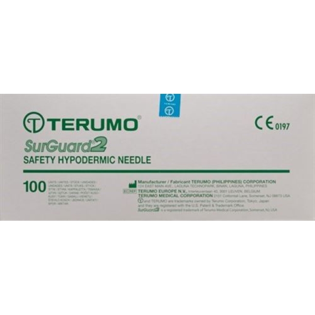 Terumo SurGuard2 Sicherheits-Einmalkanulen 18г 1.2x25мм Rosa 100 штук