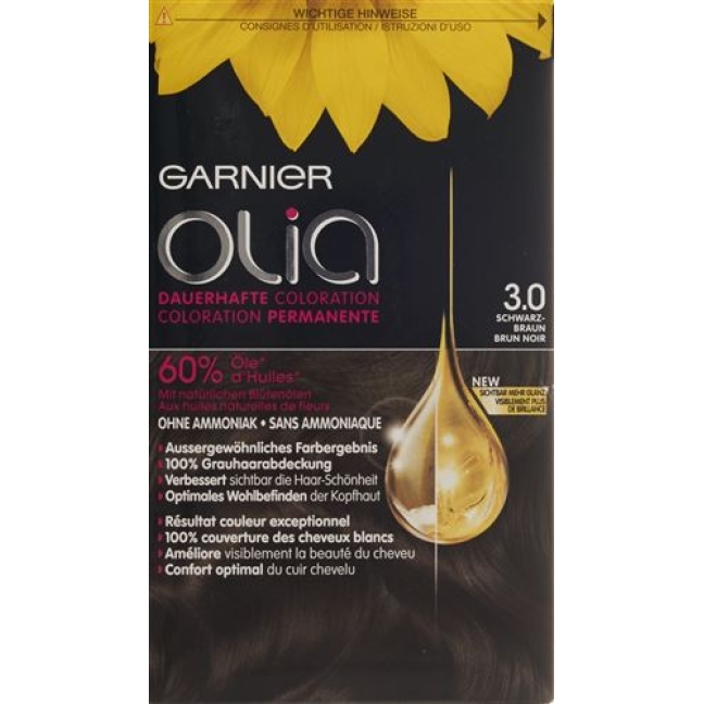 Olia Haarfarbe 3.0 Schwarzbraun