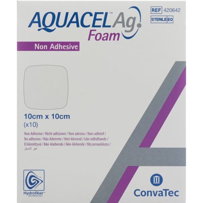 Aquacel Ag Foam 10x10см Non-Adh 10 штук