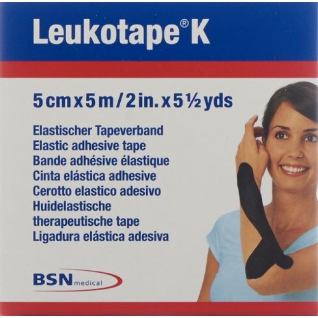 Leukotape K пластырейband 5мX5см Schwarz 5 штук