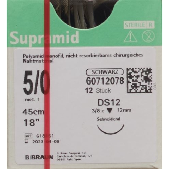 SUPRAMID 45CM 12 5-0 SCHWA