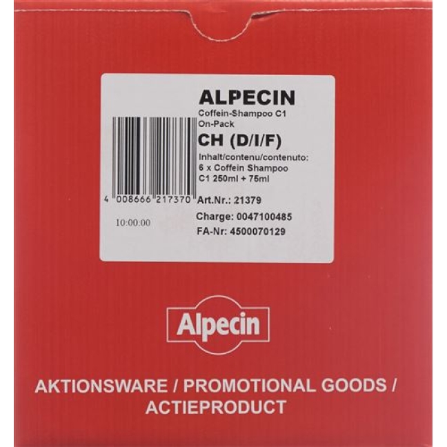 Alpecin C1 Shampoo 250мл On-Pack +75мл Reise 6 штук