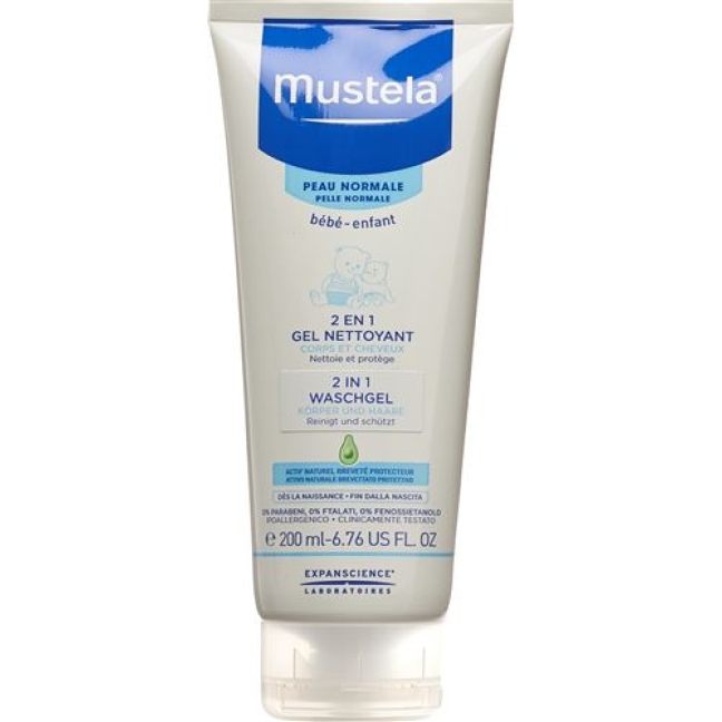 Mustela 2in1 гель мытья для нормальной кожи в тюбике 200мл