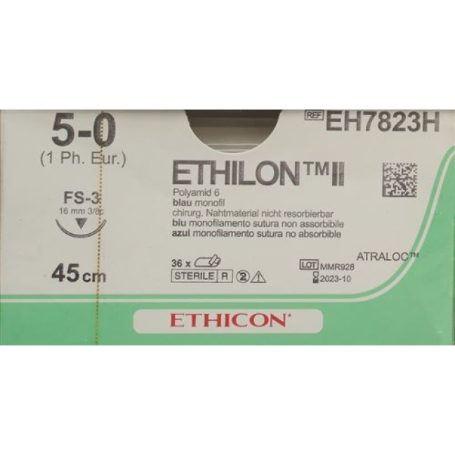 ETHILON II 45CM BLAU 5-0 FS-3