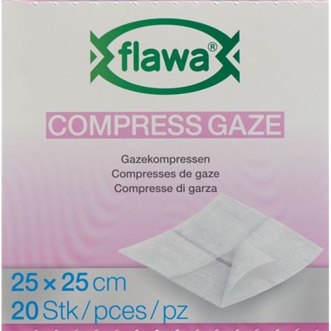 FW GAZEKOMPR 25X25CM KEIMRED