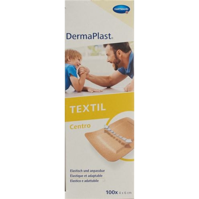 Dermaplast Textil Centro 4смx6см телесный цвет 100 штук