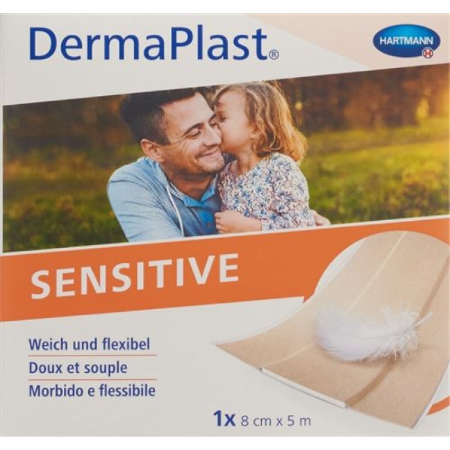 Dermaplast Sensitive Schnellverband телесный цвет 8смx5m рулон