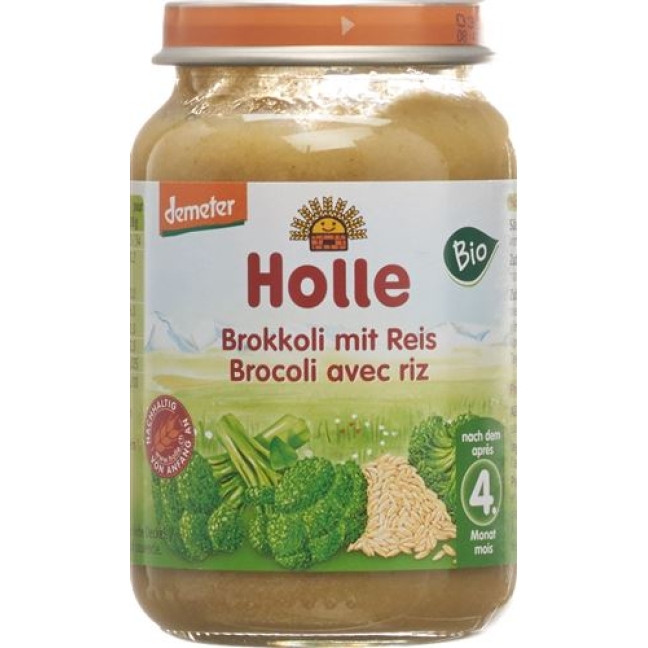 Holle Brokkoli Vollkorn Reis nach 4 Monaten Bio 190 g