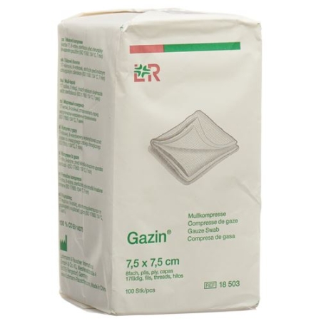 GAZIN FALTKOMPR 7.5X7.5CM 8FAC