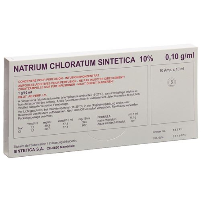 Nacl Sintetica 10% 10 Ampullen 10 ml