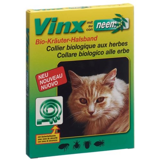 Ошейник Vinx Neem травяной 35см кошачий зеленый