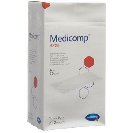 Medicomp Extra Vlieskompressen 10x20см Steril 25 пакетиков 2 шту