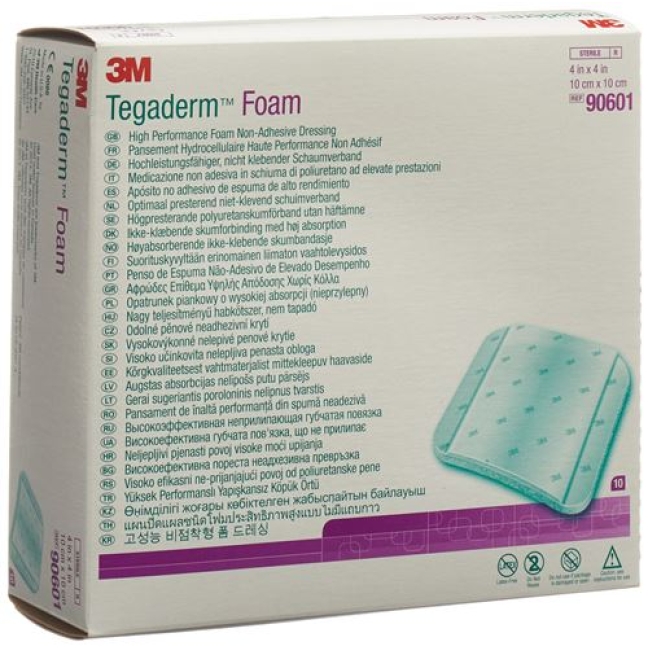 3M Tegaderm Foam Schaumkompresse 10x10см Nicht Klebend 10 штук