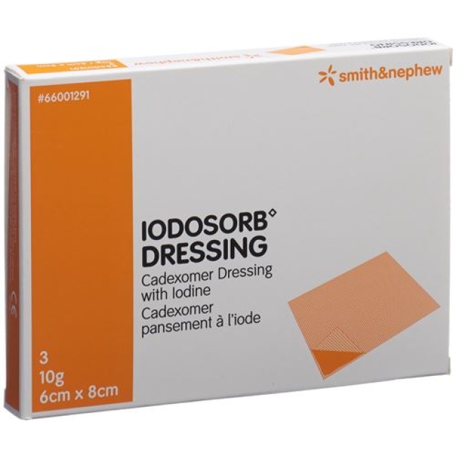 IODOSORB DRESSING 6X8CM 10 G