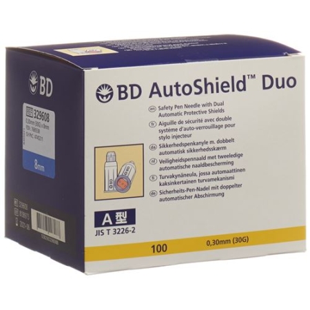 BD Autoshield Tm Duo Sicher-pen-nadel 8мм 100 штук