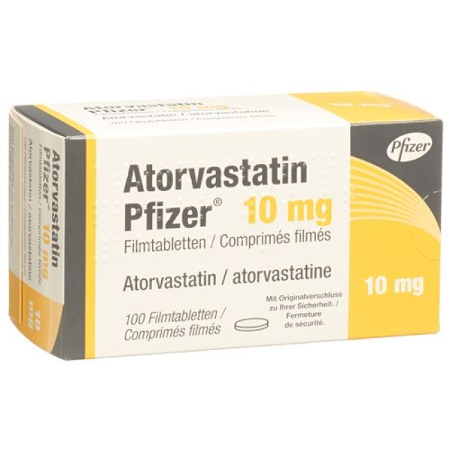Atorvastatin Pfizer 10 mg 100 filmtablets Atorvastatin Pfizer 10 mg 100 filmtablets