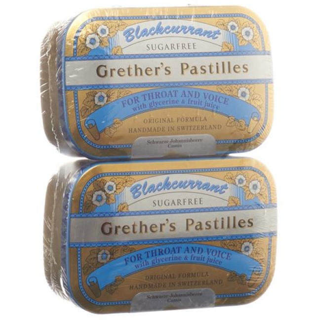 Grether’s Pastilles Blackcurrant Zuckerfrei Duopack 2x 110г