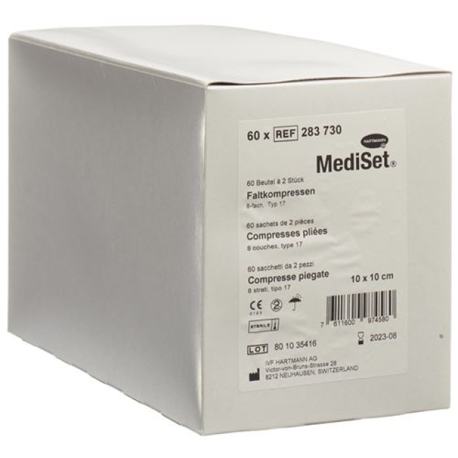 MediSet Faltkompressen Typ 17 8-fach 10x10см 60x 2 штуки