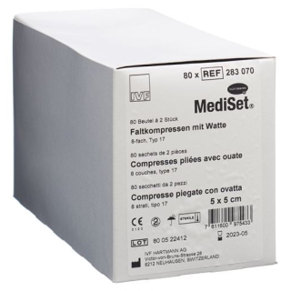 MediSet Faltkompressen mit Watte 5x5см Typ 17 8-fach 80x 2 штуки