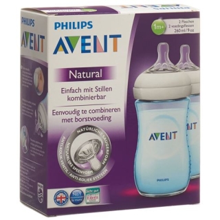 Avent Philips Naturnah-Flasche 2x 260мл Duo Blau