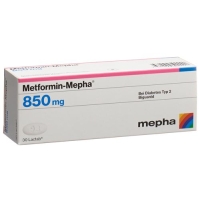 Метформин Мефа 850 мг 30 таблеток покрытых оболочкой  Метформин Мефа 850 мг 30 таблеток покрытых оболочкой