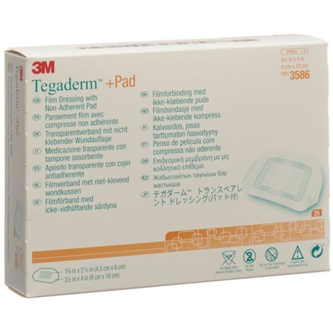 3M Tegaderm + Pad 9x10см / Wundkissen 4.5x6см 25 штук