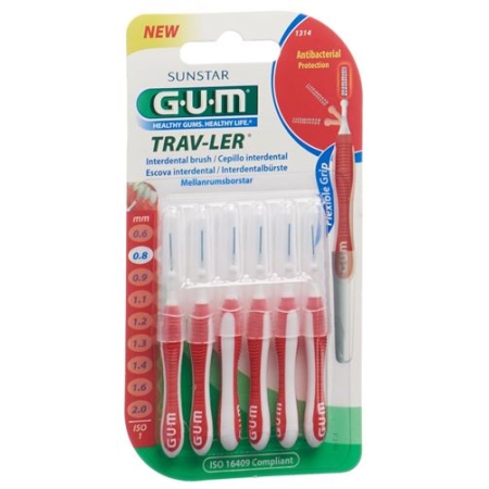 Sunstar GUM Trav-Ler Interdentalbursten 0.8мм 6 штук