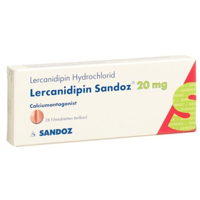 Lercanidipin Sandoz 20 mg 28 filmtablets