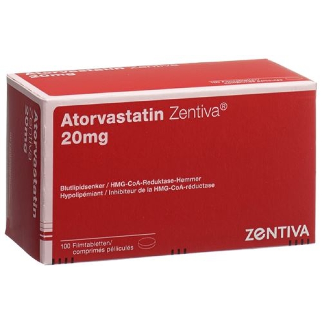 Atorvastatin Zentiva 20 mg 100 filmtablets