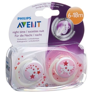 Avent Philips Beruhigungssauger Nacht 6-18 Madchen Pink