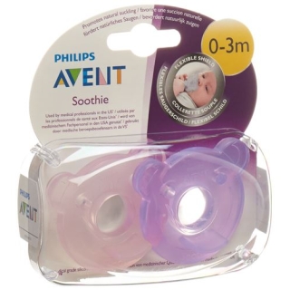 Avent Philips Soothie Pink/violett 0-3m 2 штуки