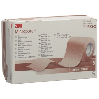 3M Micropore Vlies Heftpflaster ohne диспенсер 50мм x 9.14m beige 6 штук